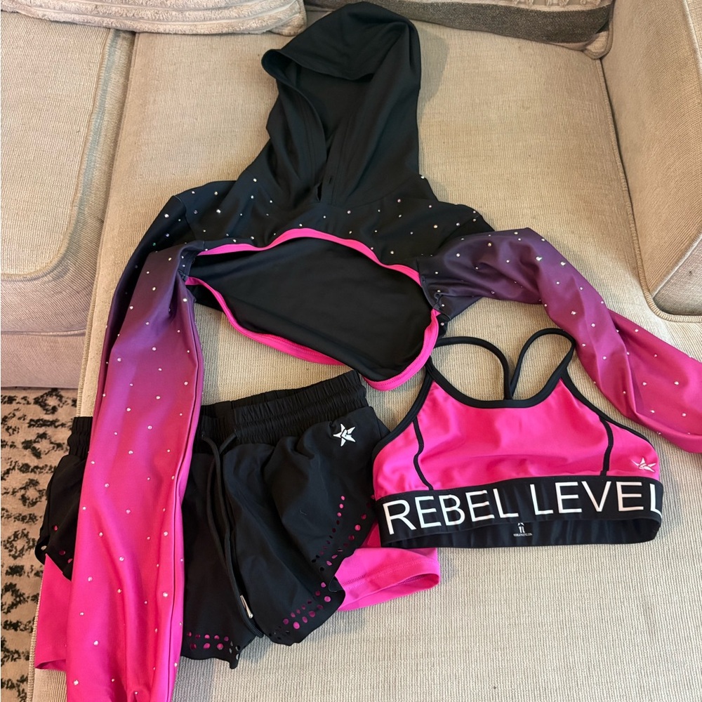 Rebel Level Kids Matching Set - Black and Pink